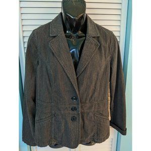 Sonoma Life Style Blazer Jacket Gray Herringbone